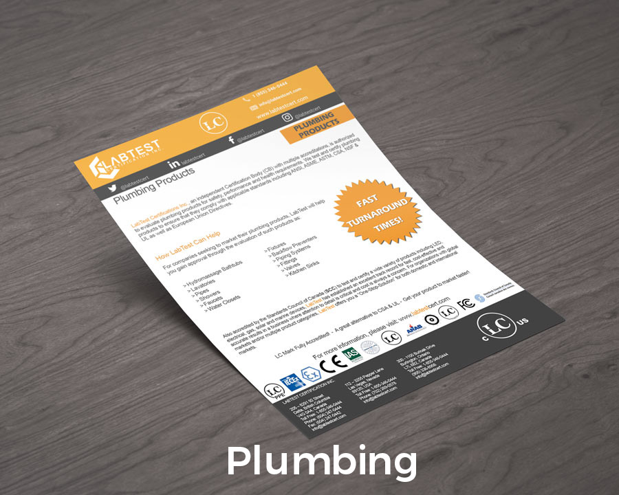 Plumbing Testing & Certification Mockup Design