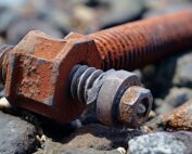 heavy duty rusty bolt from salt spray