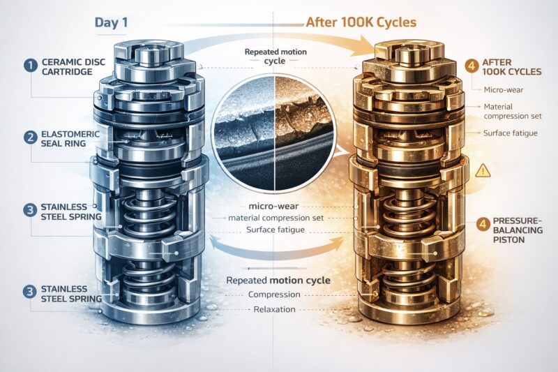 ceramic disc labtest wear analysis after 100k cycles