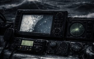 dark stormy sea navigation equipment labtest