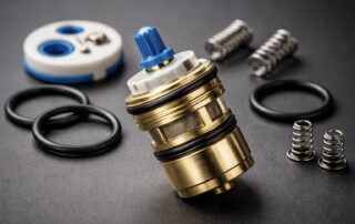 gold and blue hardware parts with springs labtest