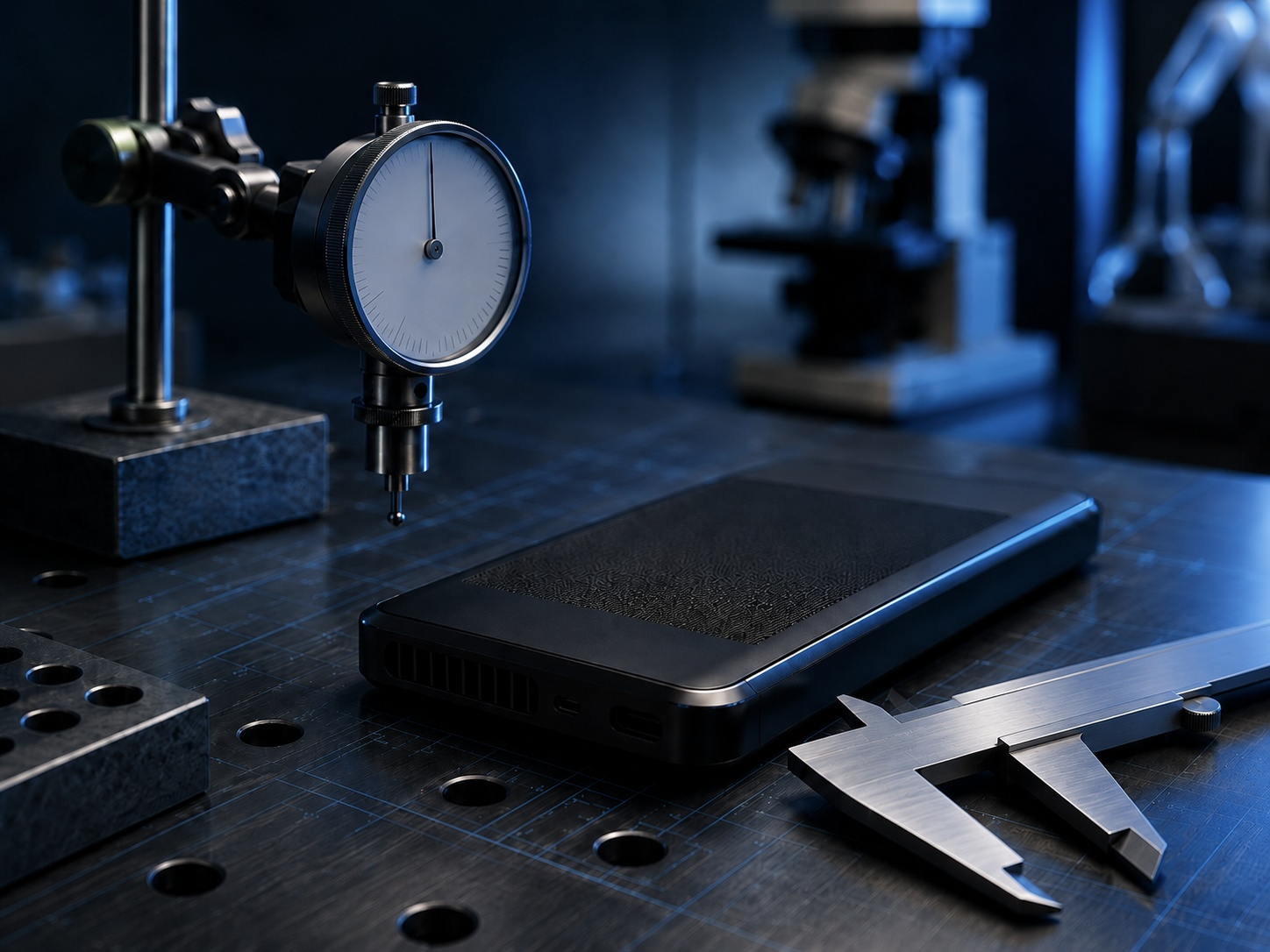 labtest scientific instruments measuring tools and smartphone