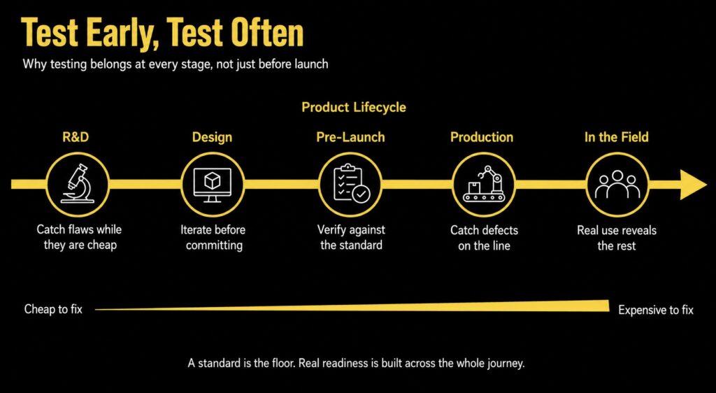 test early test often product lifecycle labtest overview graphic