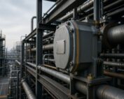 Steel Pipeline Junction Box in Industrial Refinery