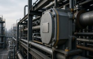Steel Pipeline Junction Box in Industrial Refinery